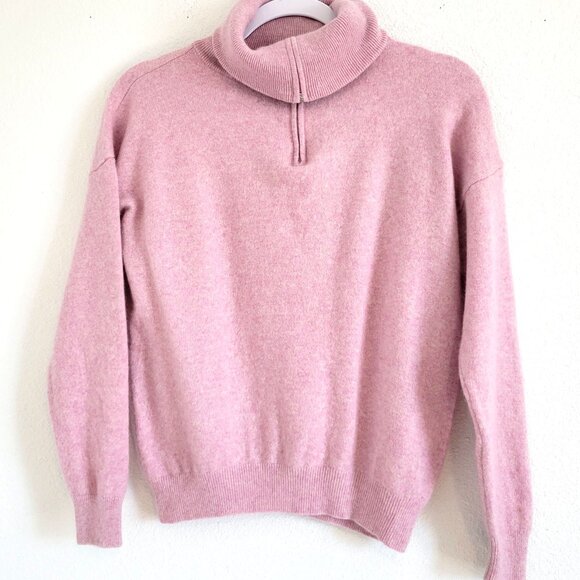 Charter Club 100% Cashmere Women's Quarter-Zip Sweater Soft Pink VTG Size S - Picture 1 of 5